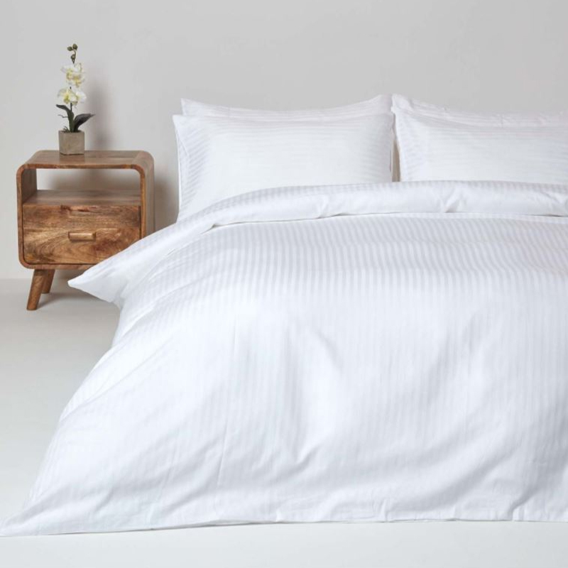 Cotton 40s 250 Chủ đề đếm 1cm Satin Stripe Hotel Sheets Set