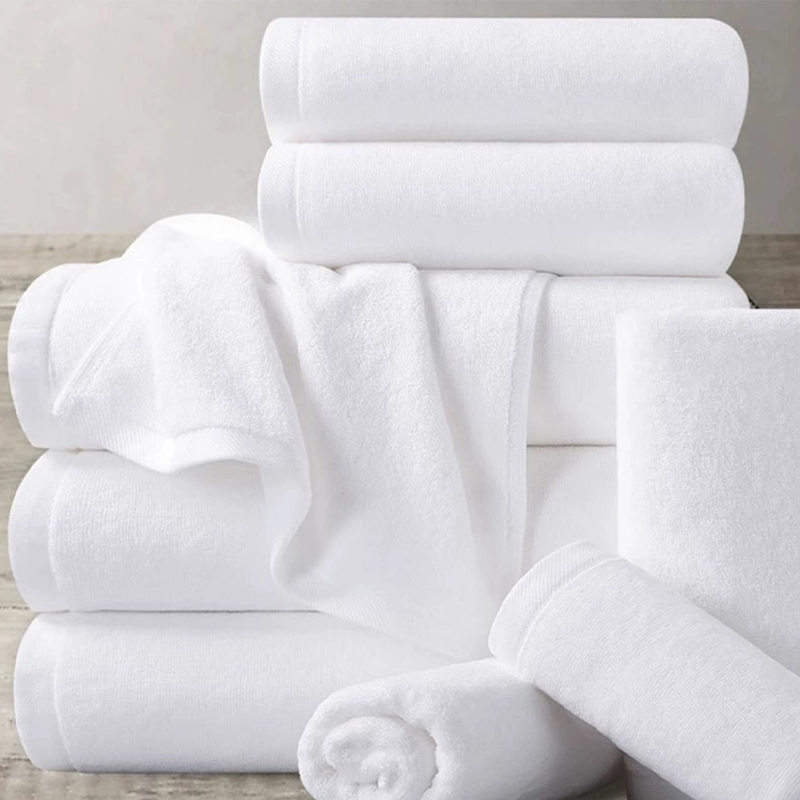 Bông tinh khiết 32S đôi xoắn plain terry trắng khách sạn Bông tinh khiết 32S đôi xoắn plain terry trắng khách sạn