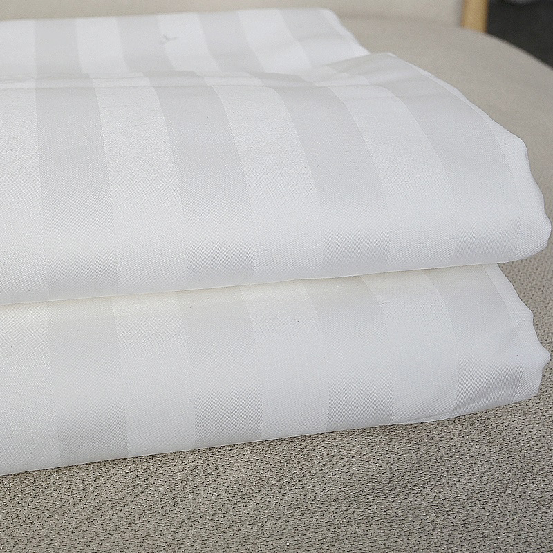 50% cotton 50% polyester 250tc satin sọc sọc trắng giường khách sạn cung cấp 50% cotton 50% polyester 250tc satin sọc sọc trắng giường khách sạn cung cấp