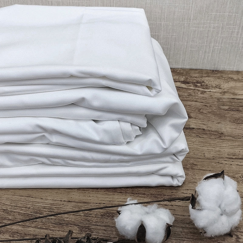 Bông tinh khiết trắng tinh khiết t250 sateen plain khách sạn bottom bottom
